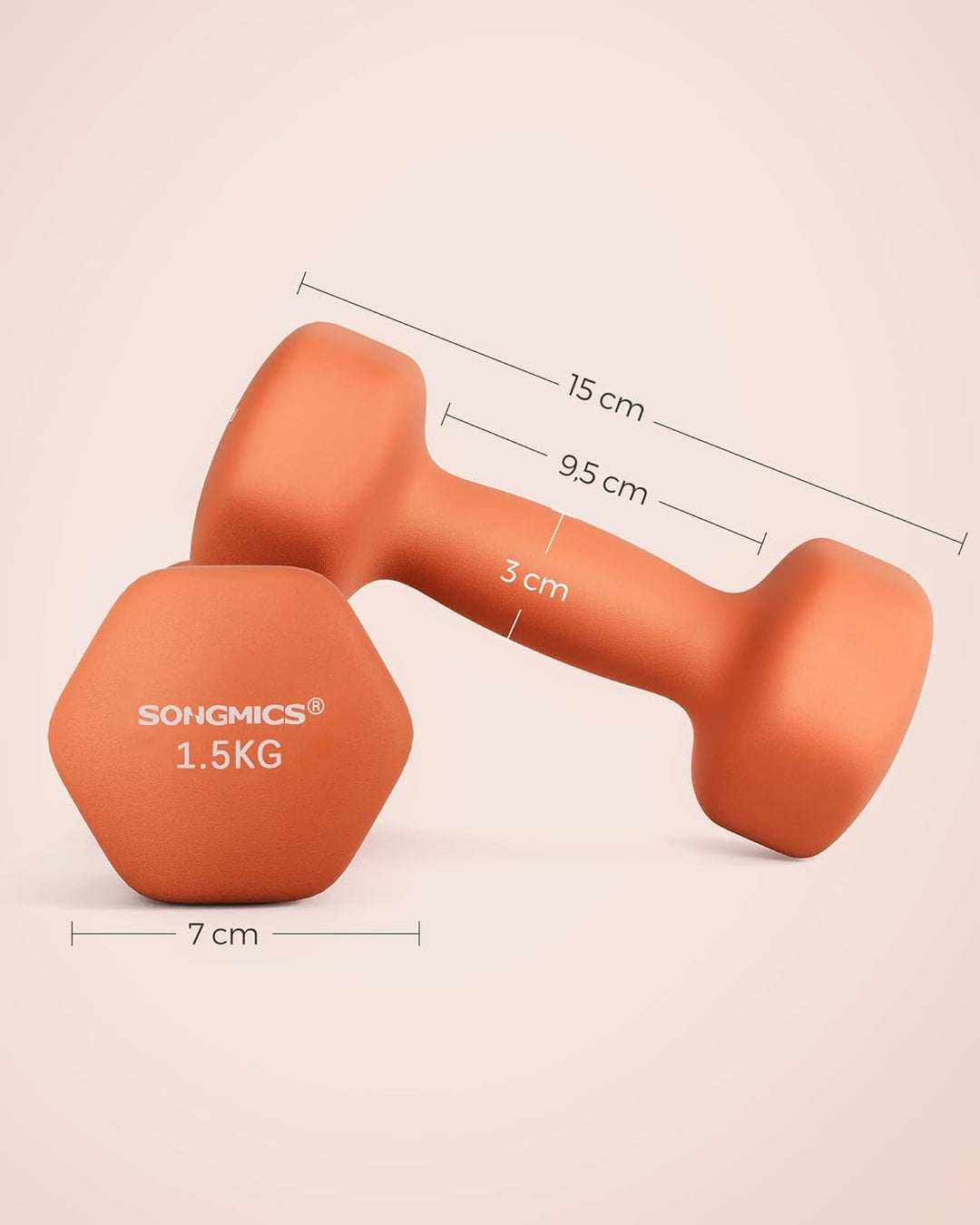 SONGMICS Kurzhanteln 2er Set Hanteln Hexagon Neopren Beschichtung Krafttraining Workout Fitness Trai