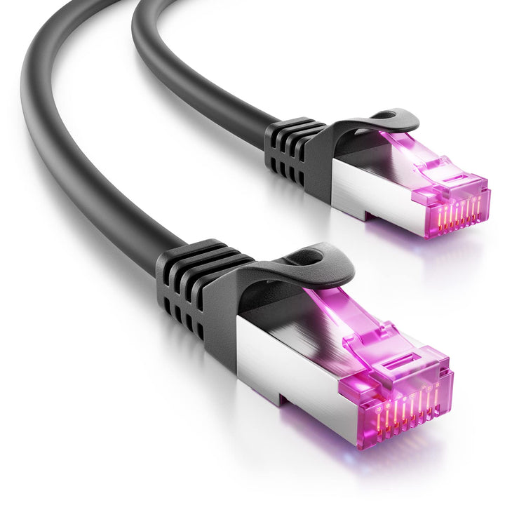 deleyCON 40m CAT7 Outdoor Patchkabel Netzwerkkabel S/FTP 600 MHz 10 Gbit/s AWG 26 CU Kupfer - für Au