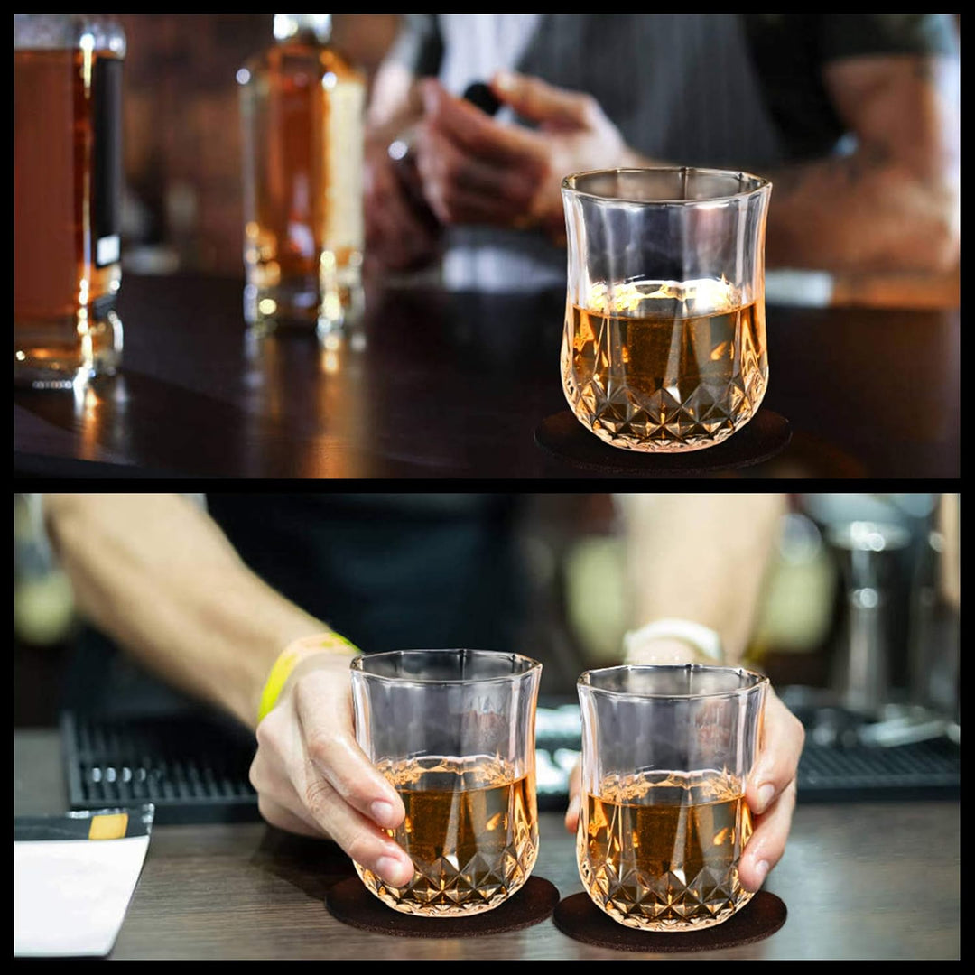Goldge Whisky-Geschenk-Set, 8 Kühlsteine aus schwarzem Granit, FDA-Vite Kühlung, 2 Whiskygläser &amp; Ba