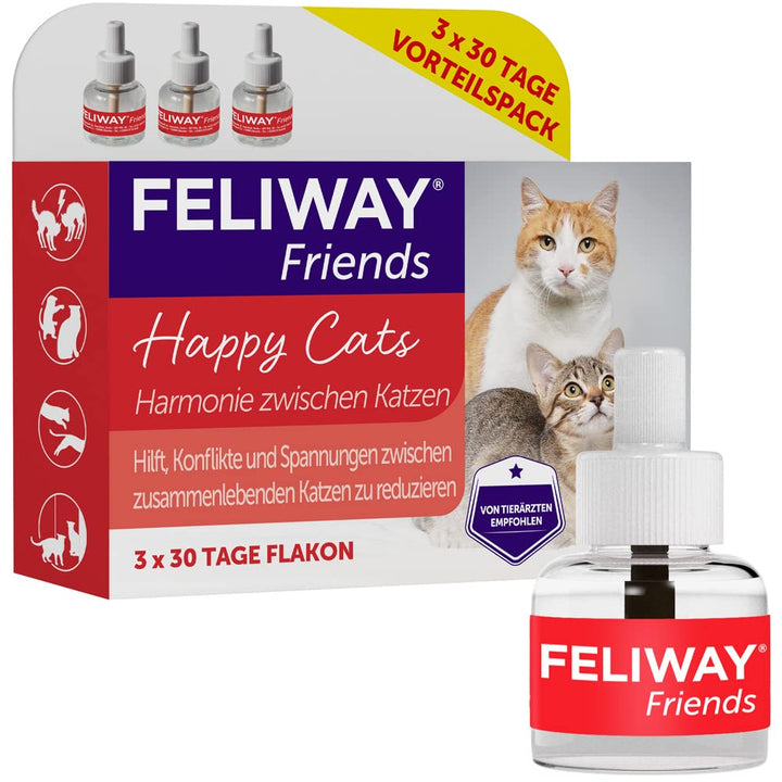 FELIWAY Friends Vorteilspack für Katzen/ 3x Nachfüllflakon | reduziert Konflikte & Spannungen zwisch