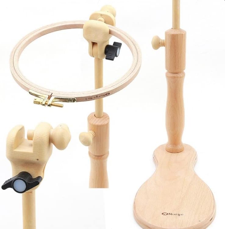 Nurge Verstellbarer Stickerei Tischständer Kreuzstich Hoop Ständer Stickrahmen Halter Handpoliert Na