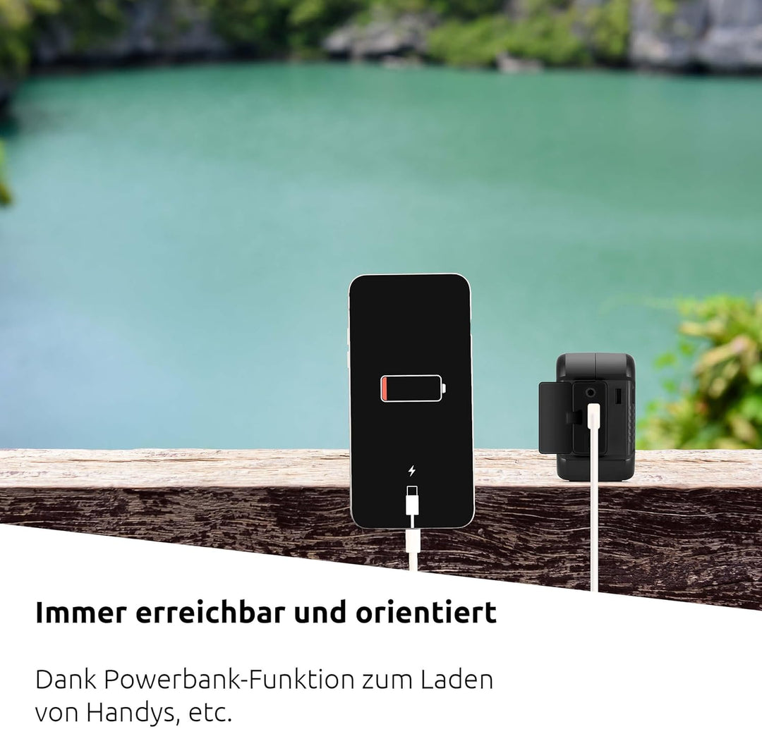 TechniSat TECHNIRADIO SOLAR 2 – DAB+/UKW Solar-Kurbel-Radio (mobiles Camping Radio mit Solarpanel, A
