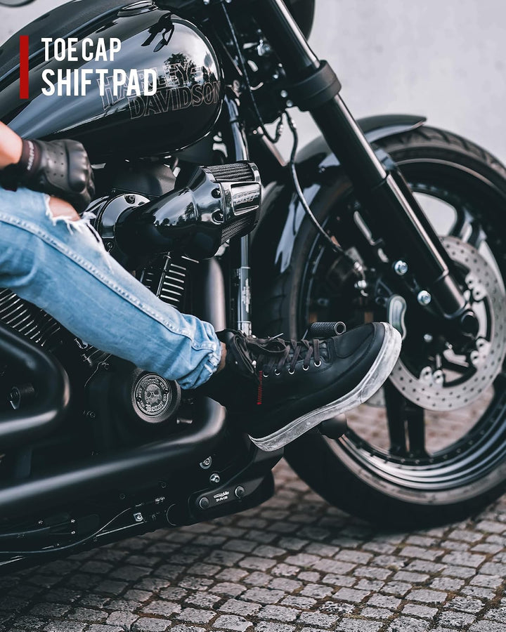 BORLENI Motorradschuhe Herren Motorradstiefel Leder Männer