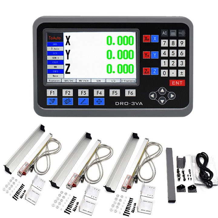 3 Achsen DRO Digitalanzeige Set ToAuto Digitalanzeige mit 3 Axis Linear Massstab für CNC-Fräsen Elek