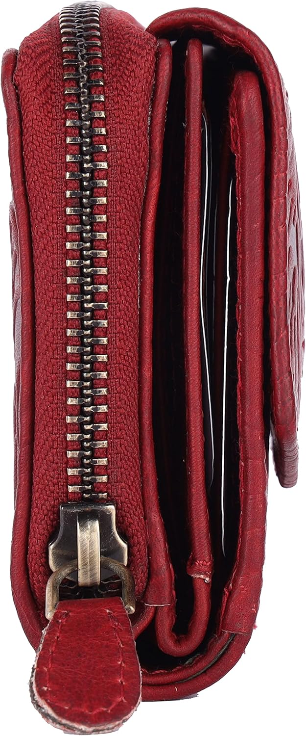 Chunkyrayan Echtleder Damen Geldbörse Hochwertig Vintage RFID Schutz inklusive Leder Schlüsselanhäng