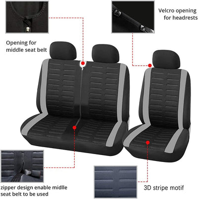 TOYOUN Universal-Sitzbezüge für Auto, Lieferwagen, komplettes Set für 5-Sitzer, Vordersitzbezüge mit