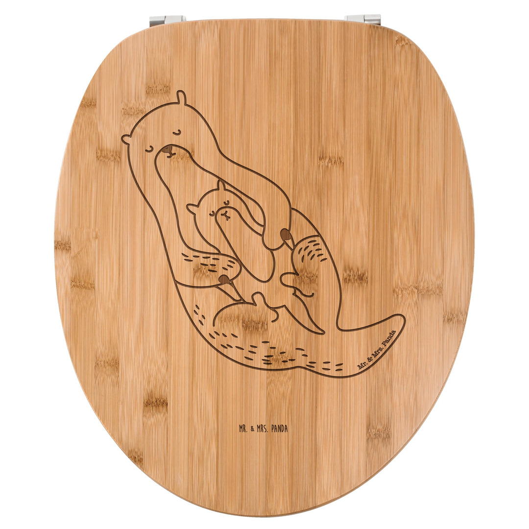 Mr. & Mrs. Panda WC Sitz Otter mit Kind - Geschenk, Klobrille, Seeotter, WC-Sitz, Klodeckel, Geburt,