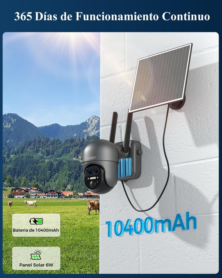 Xega 4G LTE 【12X Hybrid-Zoom】 Überwachungskamera Aussen mit SIM Karte, 4G Überwachungskamera Innen m