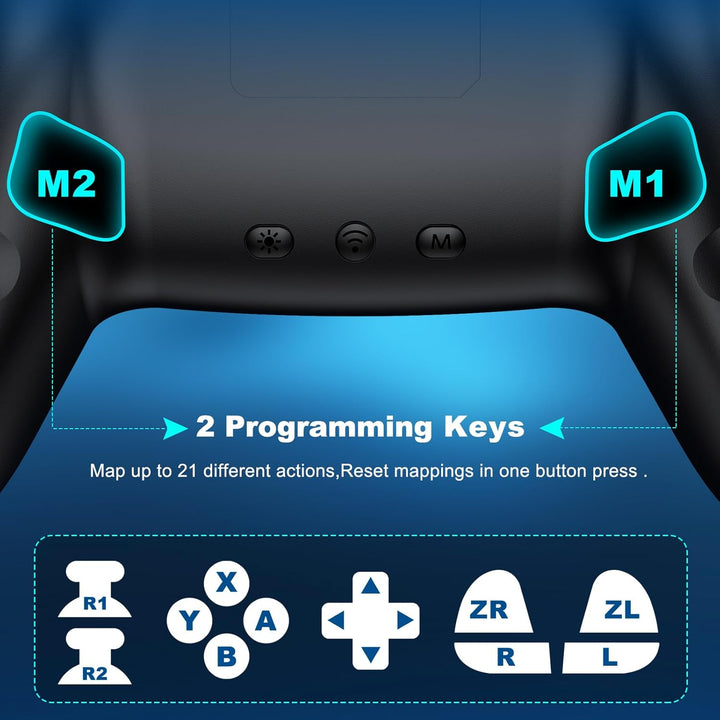 CoguyTech PC Controller Kompatibel mit PC/Android/IOS, Wireless Controller PC mit Hall Joystick Trig