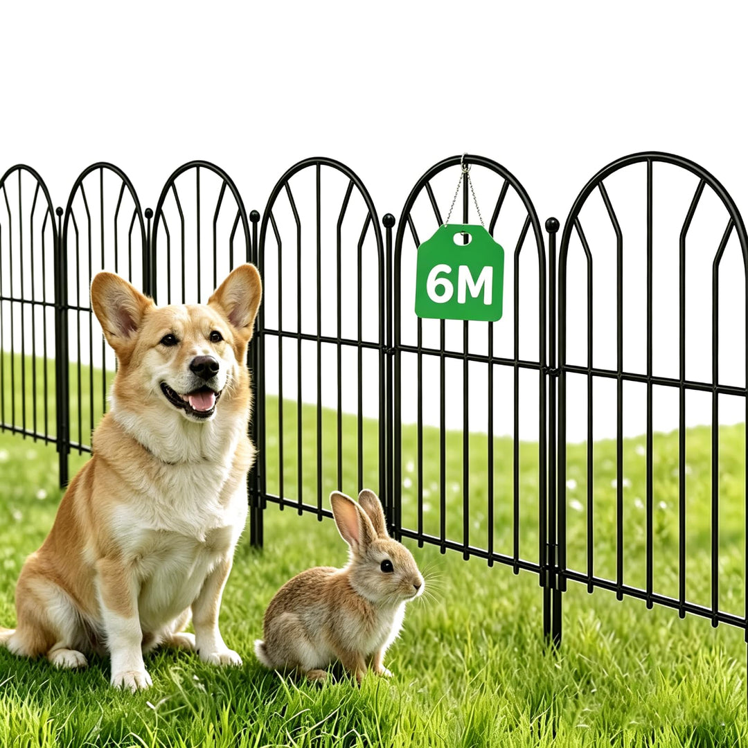 Amagabeli 1.12M X 0.9M X 2 Stück Gartenzaun Metall Zaunelementen Gartenzäune Dekorative Zaun Gartenz