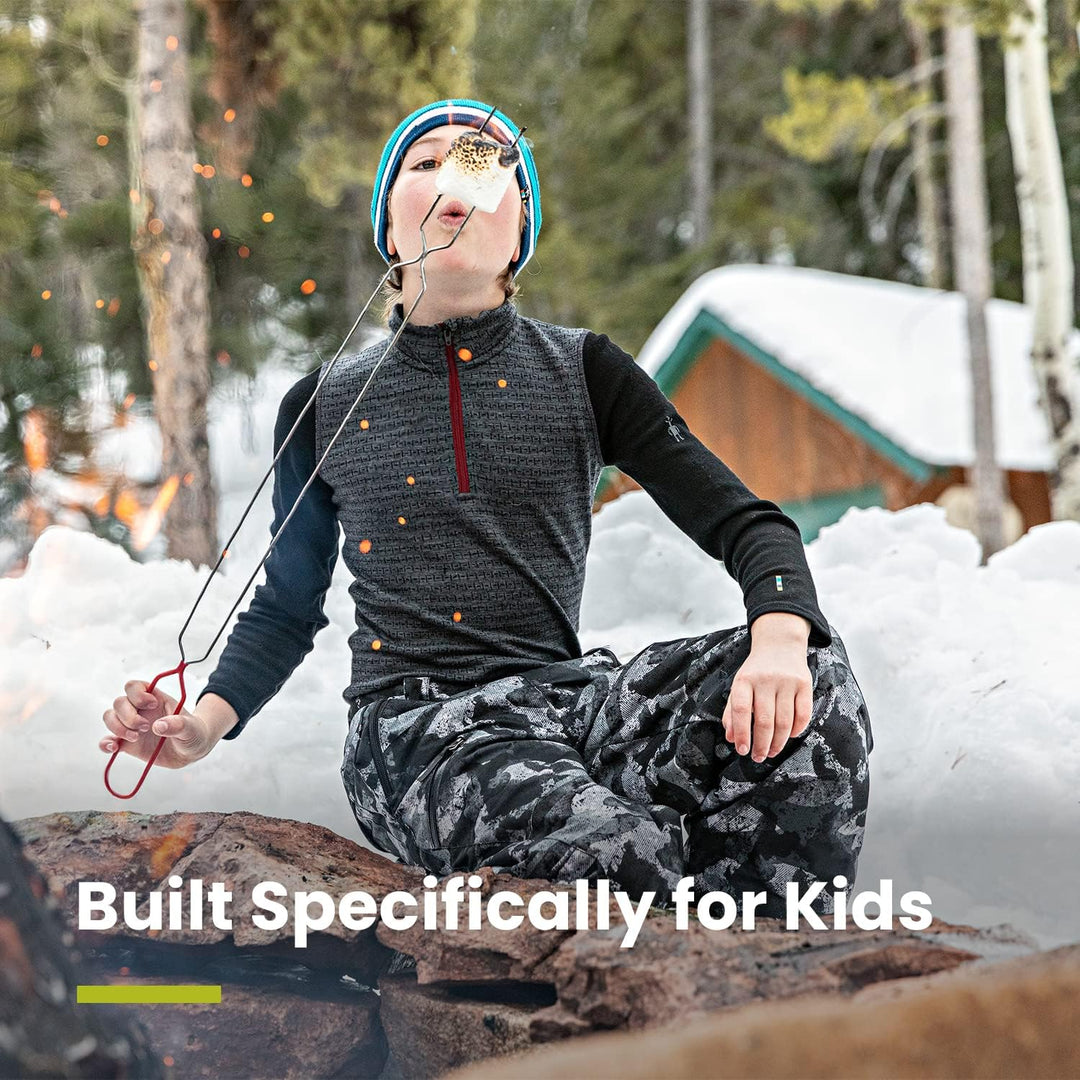 Smartwool Kinder Langarmshirt Crew XS Dunkelgrau Meliert, XS Dunkelgrau Meliert