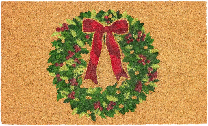 BRUBAKER Weihnachtsfussmatte Adventskranz - Antirutsch Fussmatte für Aussen und Innen - 45 x 75 cm O