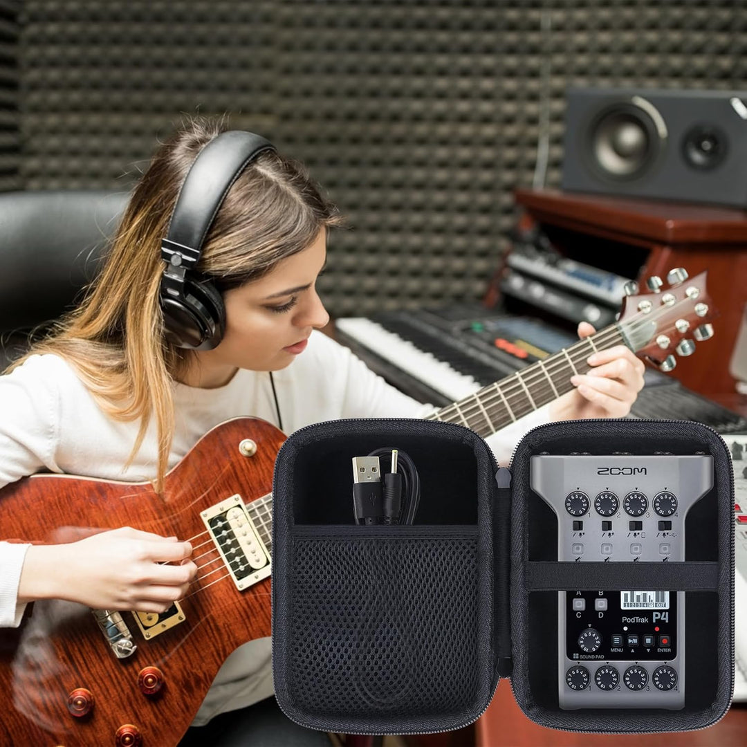 Hart Schutz Hülle Etui Tasche für Zoom P4 Podtrack Audio Schnittstelle und tragbarer Recorder für Po