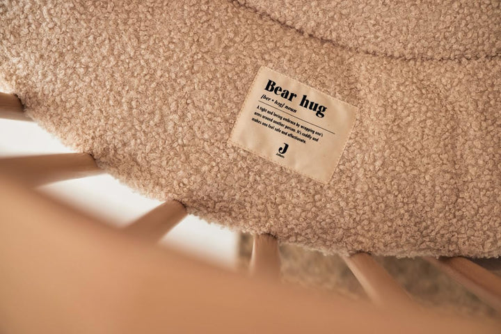 Jollein Krabbeldecke für Baby - Boucle, Naturel - Laufgittereinlage - Ø 95cm - Spieldecke Baby - Cre