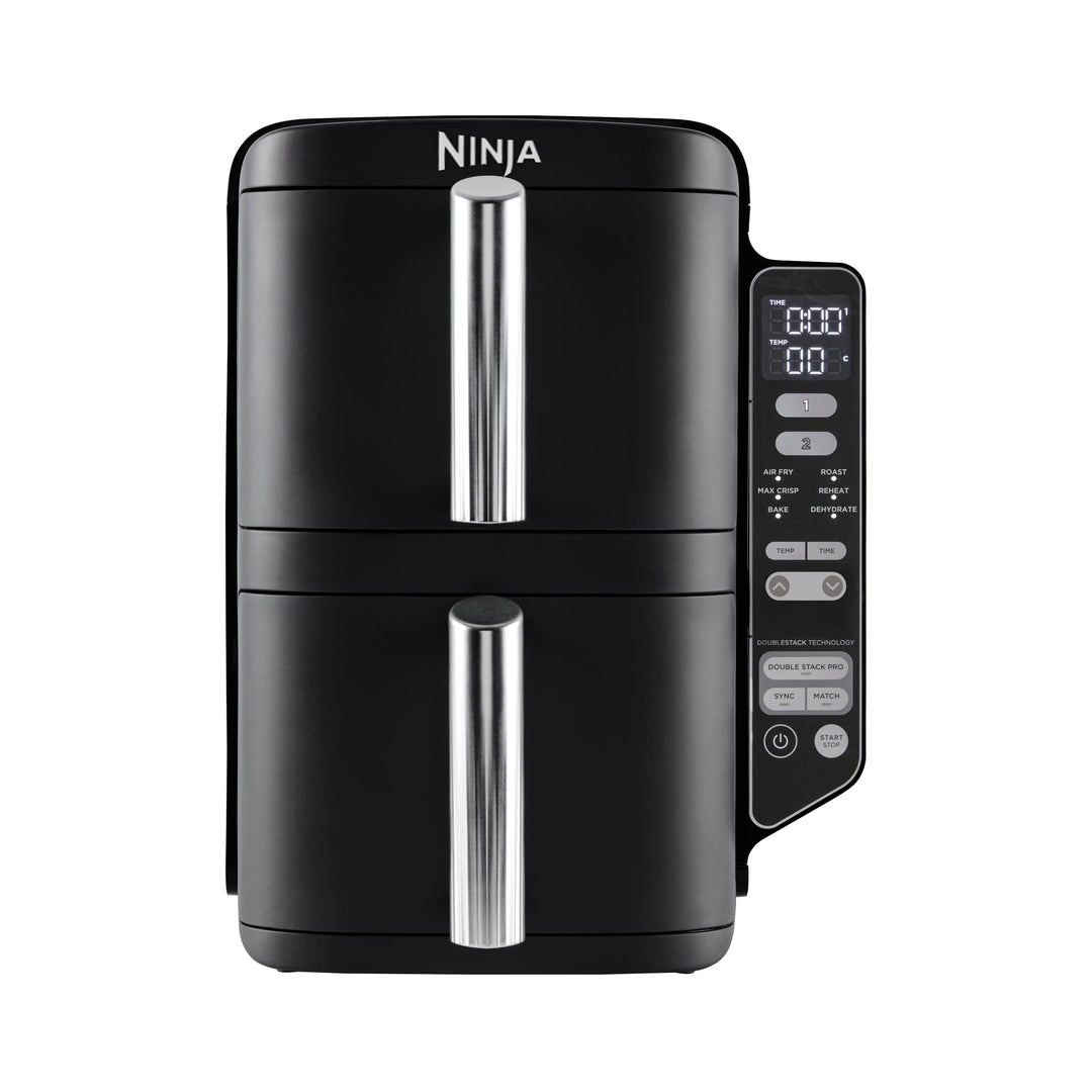 Ninja Double Stack Heissluftfritteuse, 7,6 L Airfryer, Doppelkorb-Heissluftfritteuse mit 4 Kochstufe