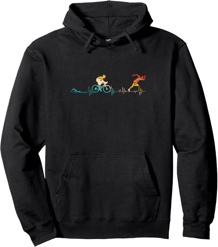 Herzschlag Für Triathlon Swim Bike Run Geschenk Sportler Pullover Hoodie