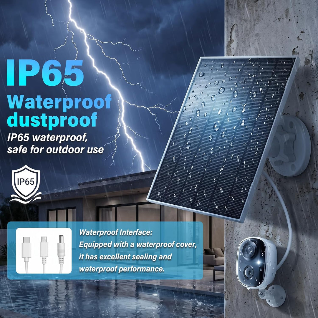 2 Pack 5W/5V Solarpanel mit eingebautem 8000mAh Akku, 3m 3-in-1-Solarladegerät mit Micro-USB-Anschlü