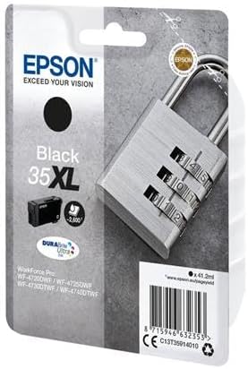 Epson Original 35XL Tinte Schloss (WF-4720DWF, WF-4725DWF, WF-4730DTWF, WF-4740DTWF), schwarz schwar