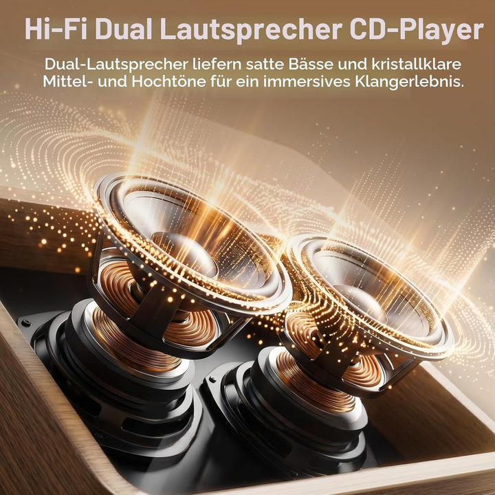 Gueray Tragbarer CD Player Bluetooth CD-Player mit Lautsprecher &amp; Radio &amp; Fernbedienung Unterstützt