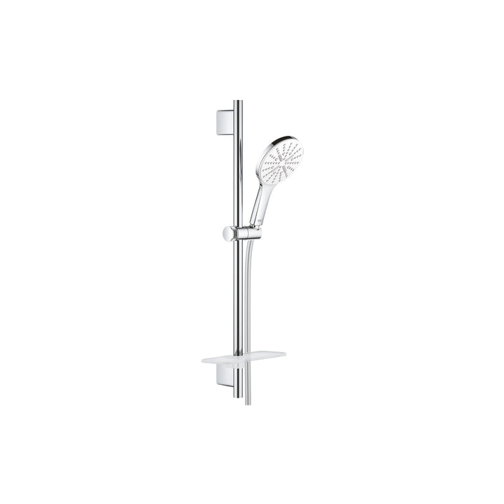 GROHE Rainshower SmartActive 130 - Brausestangenset (wassersparend, 3 Strahlarten, inkl. Duschablage