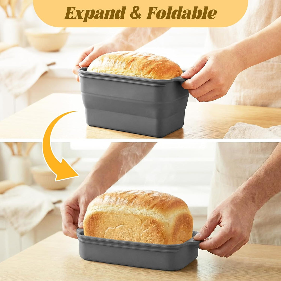 Brotbackform Silikon mit Deckel, BPA-Freie, Antihaftbeschichtete, Flexible Backform, Hitzebeständige
