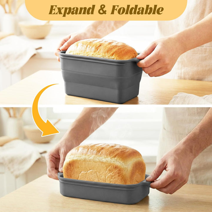 Brotbackform Silikon mit Deckel, BPA-Freie, Antihaftbeschichtete, Flexible Backform, Hitzebeständige