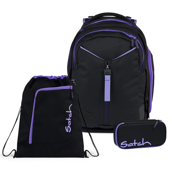 satch Match Schulrucksack Set 3tlg. inkl. Schlamperbox und Sportbeutel Purple Phantom, Purple Phanto