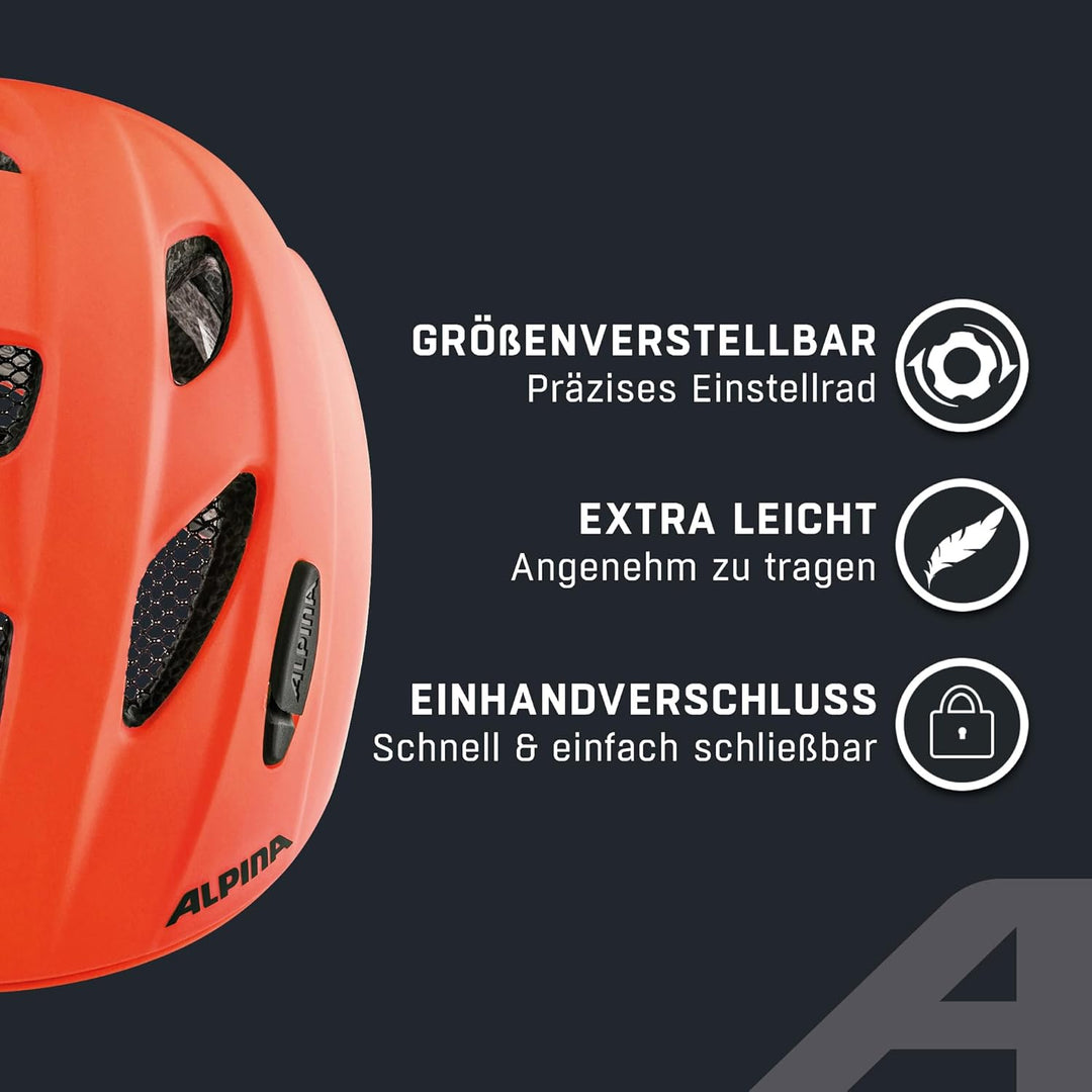 ALPINA XIMO L.E. - Leichter, Sicherer & Bruchfester Fahrradhelm Mit Optionalen LED-Licht Für Kinder