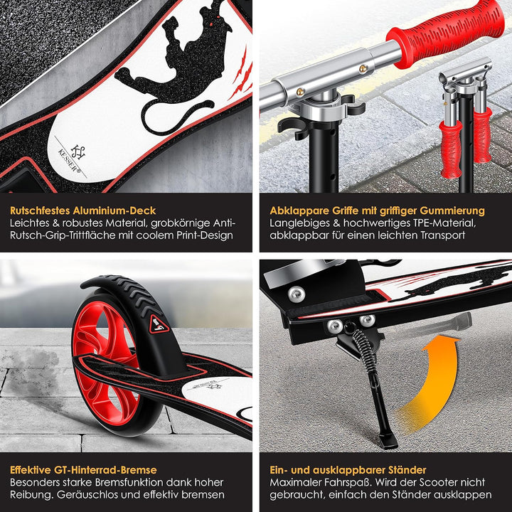 KESSER® Scooter Roller Kinderroller Cityroller Tretroller Kickroller Kickscooter Panther (White), Pa