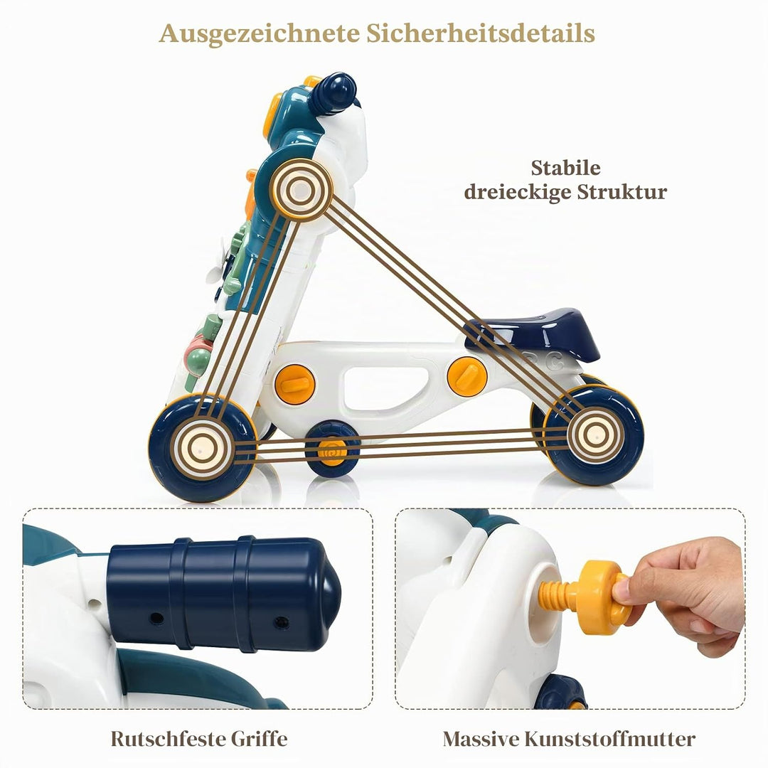 LIFEZEAL 3 in 1 Lauflernwagen, Baby Lauflernhilfe mit Spielbrett, Baby Walker mit Musik- &amp; Spielfunk