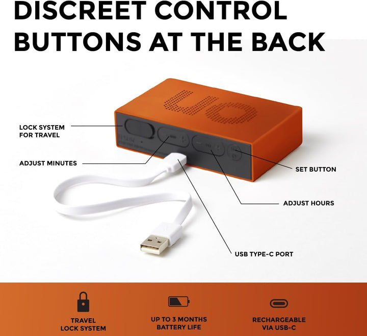 Lexon FLIP Premium LCD-Wecker (Orange), Orange