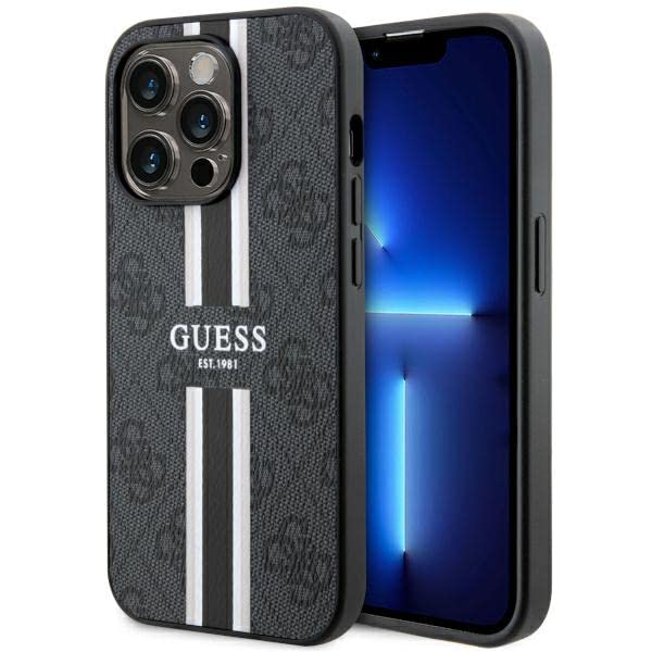 Guess GUHMP14XP4RPSK Hülle für iPhone 14 Pro Max 6.7" Schwarz hardcase 4G Printed Stripes