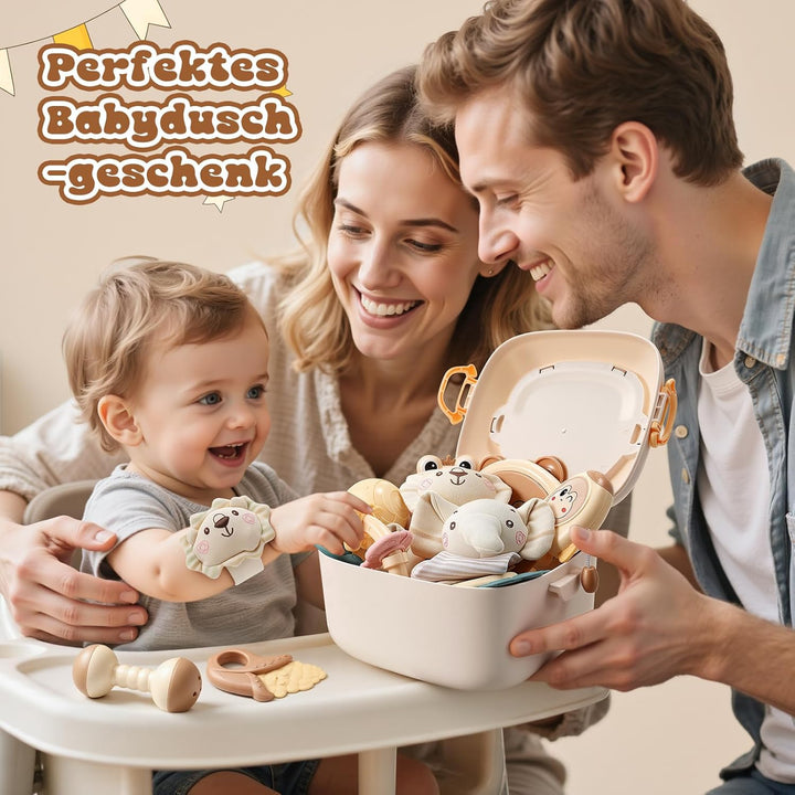 Rasseln Beissring für Babys 0 6 8 12 Monate, Baby Spielzeug ab 6-18 Monate Baby Geschenk Junge Mädch