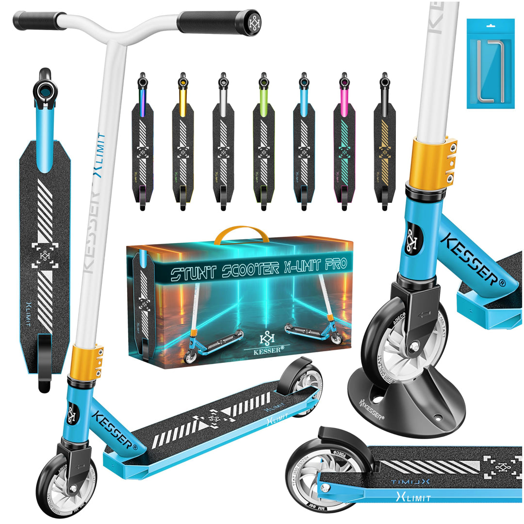 KESSER® Stunt Scooter X-Limit-Pro 360° Lenkung Funscooter Stuntscooter mit Ständer ABEC 9 Kugellager