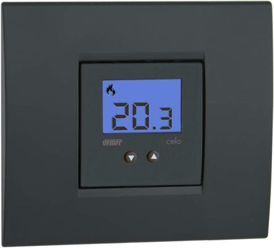 VEMER VE780300 CELO Unterputz Thermostat Kompakt mit LCD Display Stromversorgung 230V AC weiss anthr