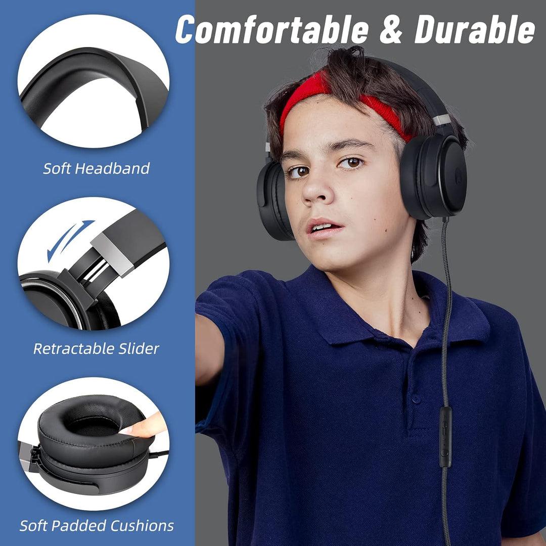 ROCKPAPA Circle One Faltbar Kopfhörer mit Mikrofon und Lautstärkeregelung für Handys Tablets Laptop