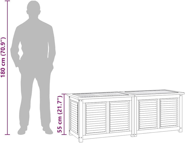 vidaXL Gartenbox, Auflagenbox mit Beutel Stauraum, 150x50x55 cm, Kissenbox Latten-Design, Aufbewahru