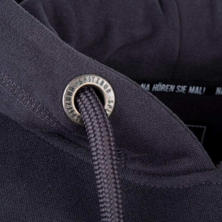 Spitzbub Herren Hoodie Kapuzenpullover in Dunkelgrau/Petrol, L