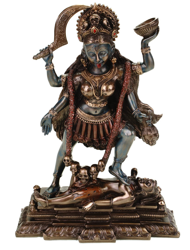 Veronese 708-7535 Figur Kali Indische Göttin des Todes Shiva bronziert Skulptur 20 cm