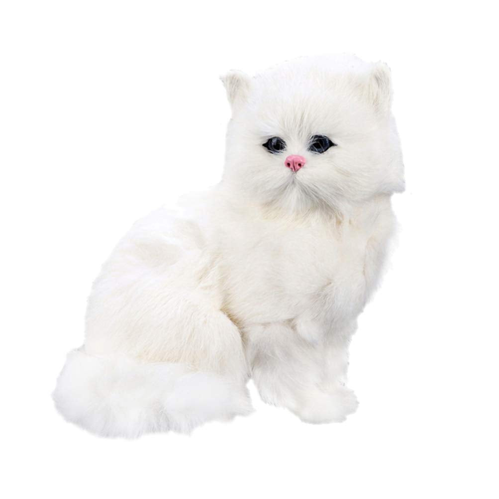 EXCEART Realistische Katze Figur Plüschtiere Katze Sitzende Plüsch Perserkatze Haus Hotel Büro Dekor