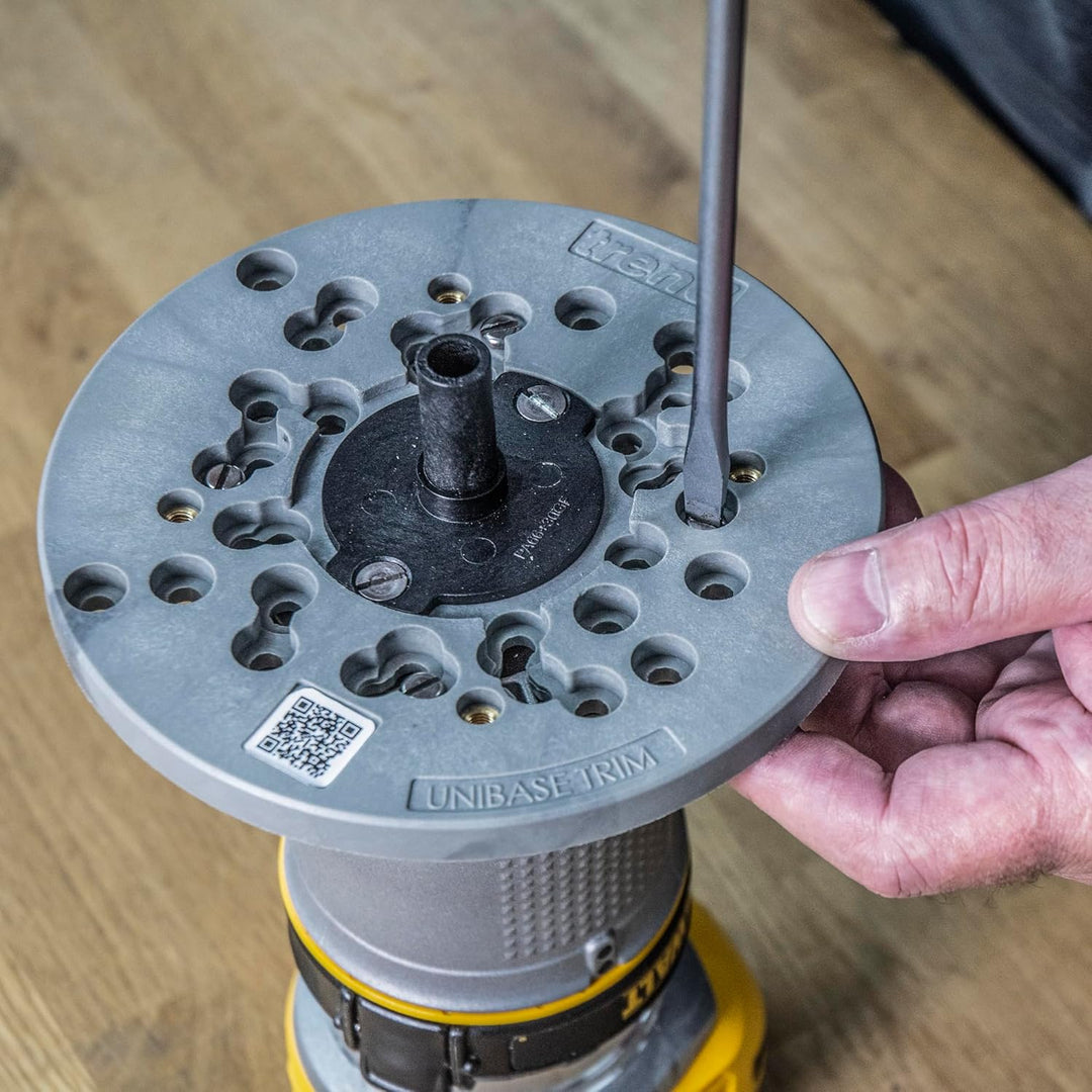 Trend Universal Trim Frästisch-Einsatzplatte, 150mm, Erweiterte Kompatibilität für 8mm Kantenfräsen,