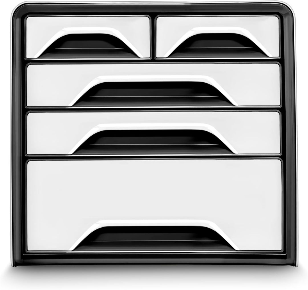 Cep 1072130121 Aktenschrank mit 5 Schubladen, 360 x 288 x 270 mm, Weiss/Schwarz