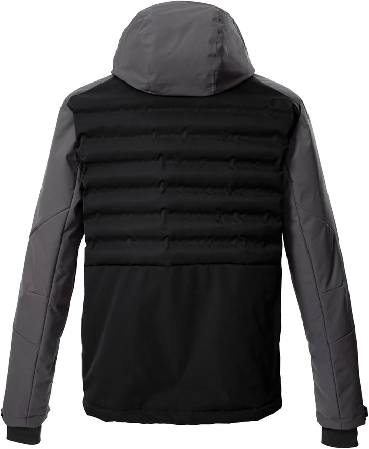 Killtec Herren Ksw 72 Mn Ski Jckt Hybridjacke/Steppjacke mit abzipbarer Kapuze und Schneefang S Schw