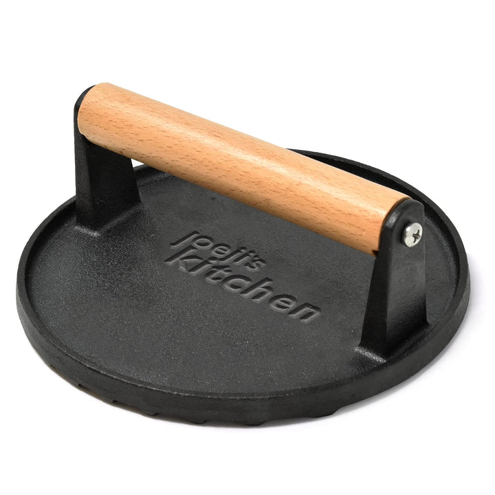Joeji's Kitchen Burgerpresse - Burger Patty Presse aus Antihaft Gusseisen für perfekte Grillmarken -
