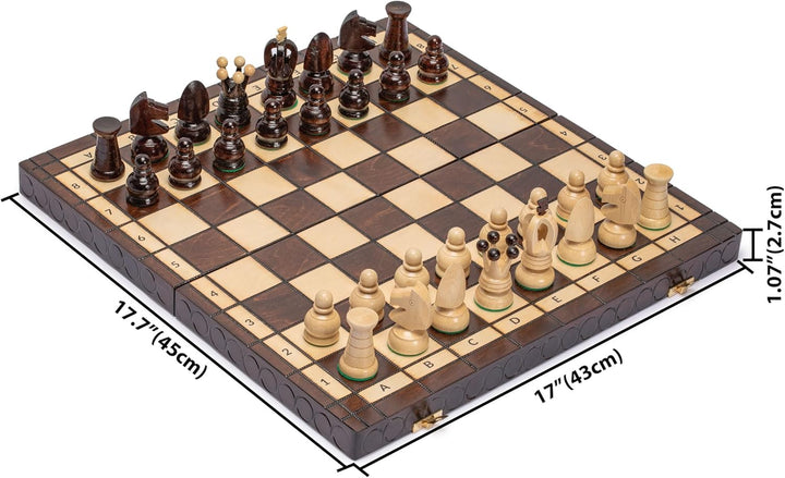 Husaria European International Chess Holzspielset King's Classic - 45 Zentimeter Grosses Schachspiel