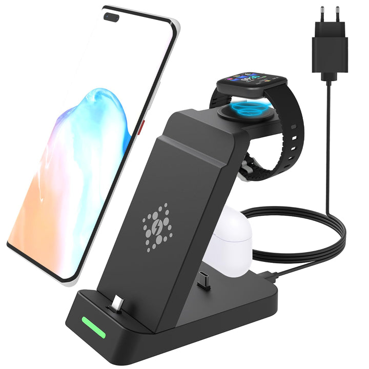 Aimtel 3 in 1 Ladegerät Kompatibel mit Samsung Watch 6 Classic/6/Galaxy Watch 5 Pro/5/4/3/Active2/Sa