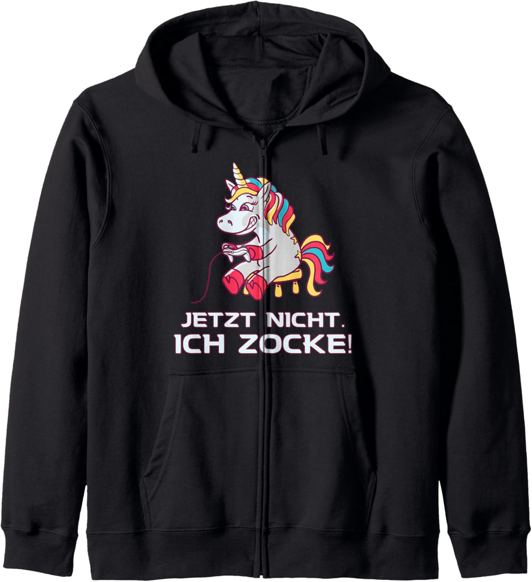 Jetzt nicht ich zocke Gaming zocken Einhorn Spruch Mädchen Kapuzenjacke