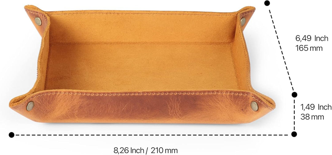 Londo Echtleder Leder Taschenleerer - Vide Poche - Ledertablett Organizer, Praktische Aufbewahrungsb