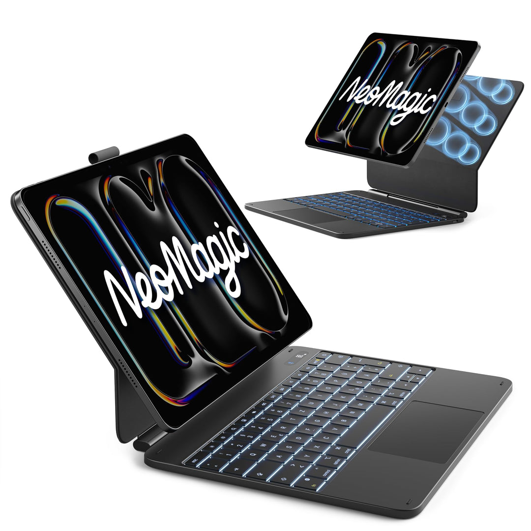 Inateck NeoMagic Magnetische Tastatur Hülle für iPad Air 13 Zoll, iPad Pro 12.9 Zoll 6/5/4/3 Gen,Gro