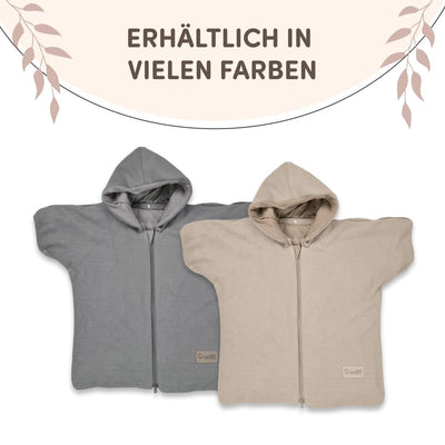 Albero Mio Baby Fleece Kapuzen-Ponchos Unisex zum Auto | Alter: 1-4 | 100% Baumwolle | Atmungsaktive